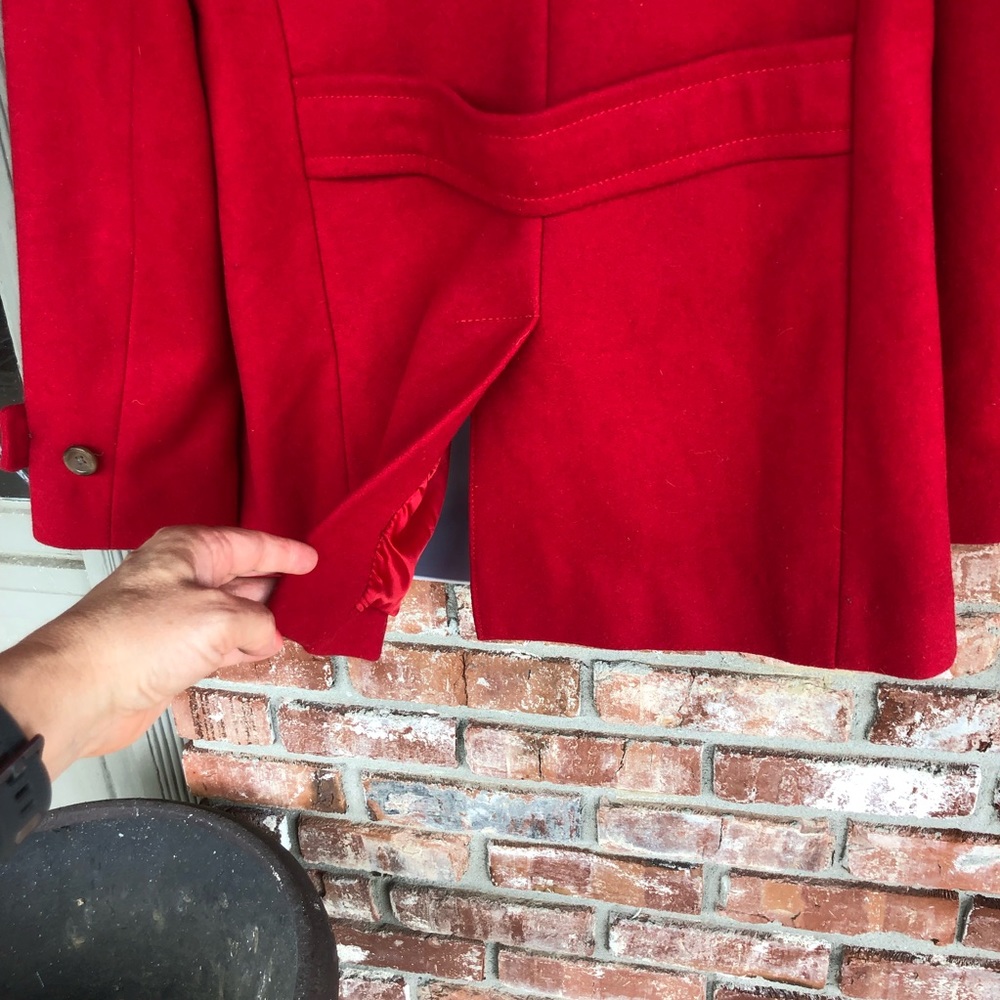 Lands' End red wool pea coat size 6 - Picture 7 of 11